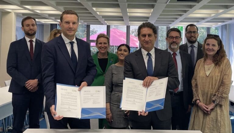 Global Industry Leaders and IRENA holding contract - RA-ESG